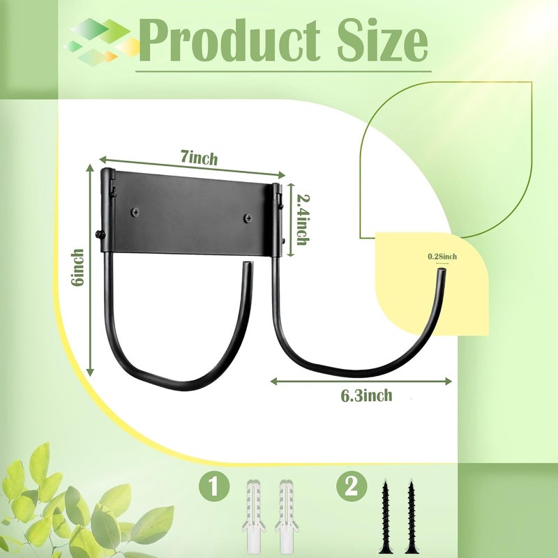 Lifyzoon Heavy Duty Wall-Mount Hose Holder: Foldable Rustproof Outdoor Water Hose Hanger 150ft for Garden/Yard/Fence/Patio with 120LB Capacity - 2 Pack - Image 4